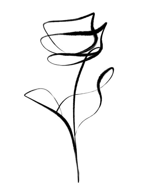 Botanical Rose Line Art Minimal Decor - Etsy Canada | Rose line art, Line drawing tattoos, Roses ...