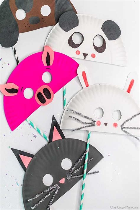 Animal Paper Plate Masks - diy paper plate masks