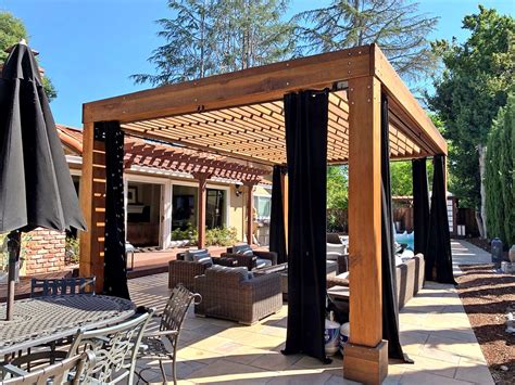 Modern Fat Timber Pergola, Custom Made from Redwood | Modern pergola, Timber pergola, Pergola ...