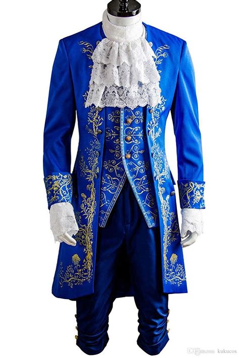 Kukucos Mens Halloween Prince Dan Stevens Blue Uniform Beauty And Beast Cosplay Costume Outfit ...