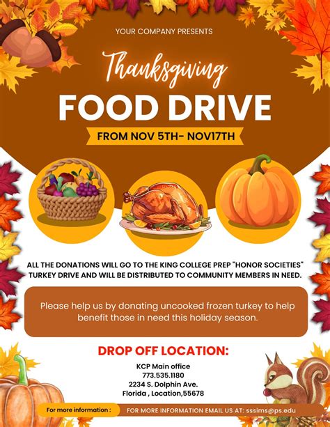 Thanksgiving Food Drive Flyer, Editable , Digital Download, Instant Download, Canva Template - Etsy