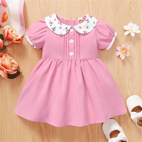 Cute Baby Girl Dress for 0-2 year old New born baby clothes Baby Girl pure cotton sweet Pink ...