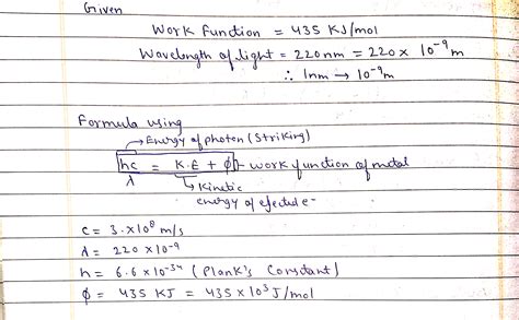 [Solved] In the photoelectric effect, the work function is the energy that... | Course Hero