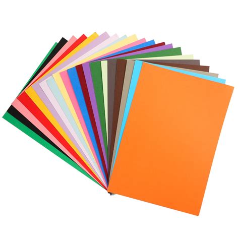 Cardstock 100 Sheets Heavy A4 Colored Papers 20 Colors Pure Wood Pulp Hard Card Stock for DIY ...