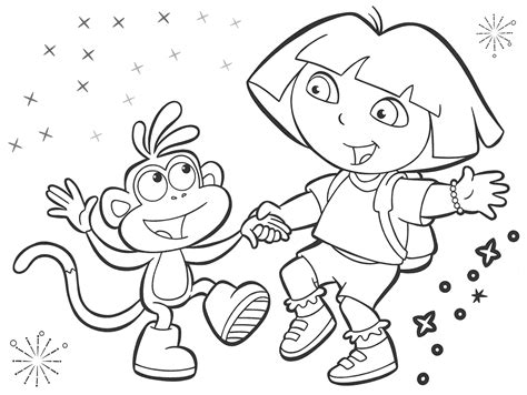 Dora and boots coloring pages to download and print for free