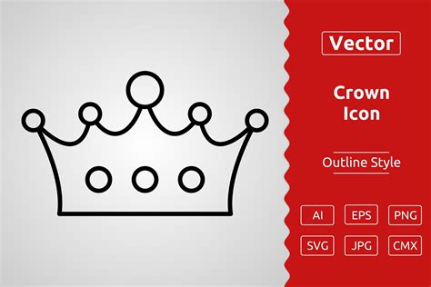 Vector Crown Outline Icon Design Graphic by Muhammad Atiq · Creative Fabrica