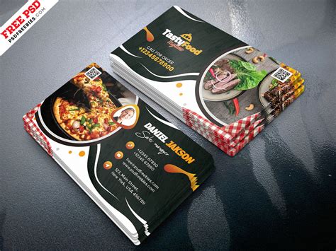 Food Restaurant Business Card Design Template – Download PSD