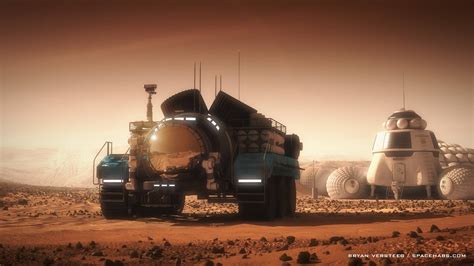 Mars exploration rover leaving the base by Bryan Versteeg | human Mars