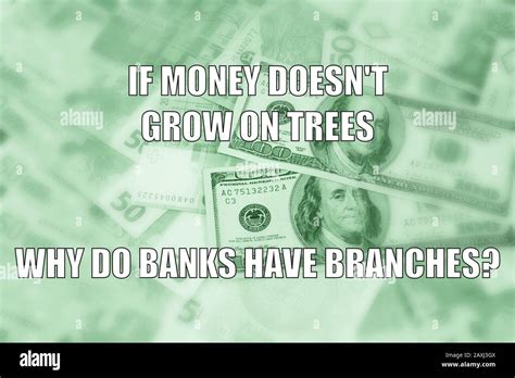 Money on trees funny meme for social media sharing Stock Photo - Alamy