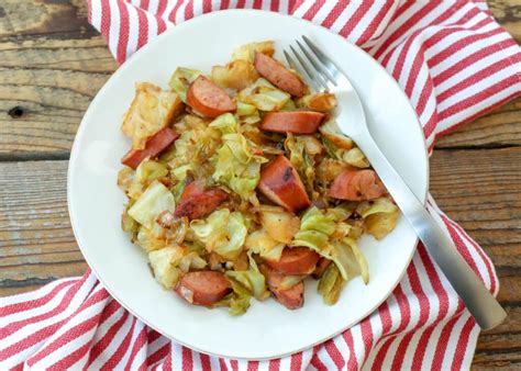 Cabbage and Sausage Skillet - Barefeet in the Kitchen