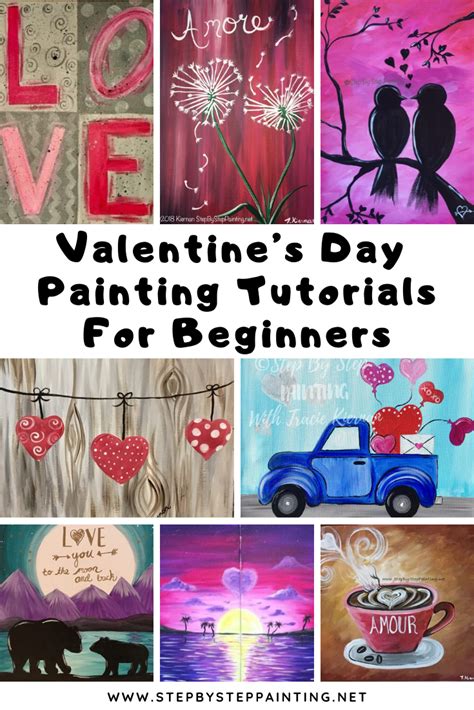 Valentines Day - Step By Step Painting - Tracie's Acrylic Painting Tutorials | Valentines day ...