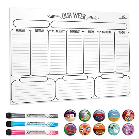 Weekly Calendar Dry Erase Board | Dry erase board calendar, Dry erase planner, Dry erase board