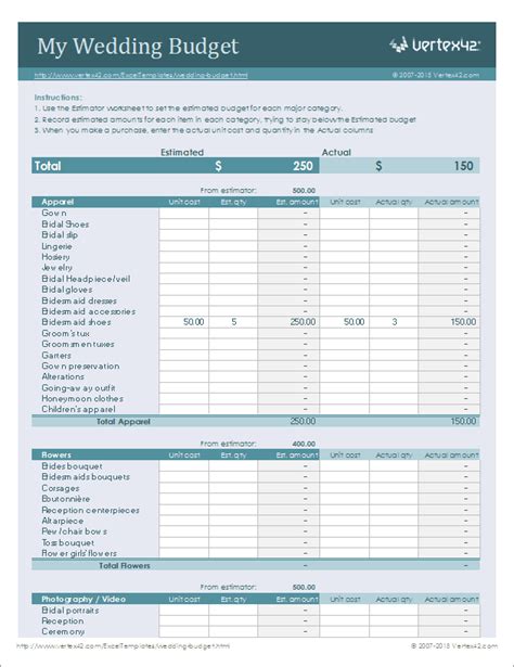 Free Wedding Budget Worksheet - Printable and Easy to Use