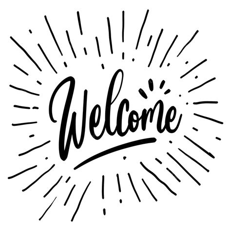 Welcome Text Lettering Handwriting Transparent With Burst, Welcome Drawing, Lettering Drawing ...