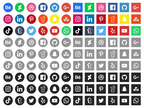 Free Social Media Icons 95039 Vector Art at Vecteezy