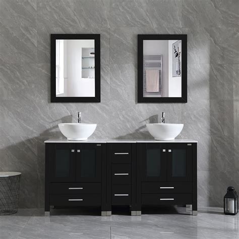 Modern Bathroom Cabinet Sink Sevetilka 600 Mm Modern Soft Grey Free-standing Sink Cabinet ...