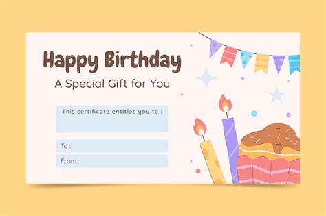 Free Vector | Hand drawn birthday gift voucher design