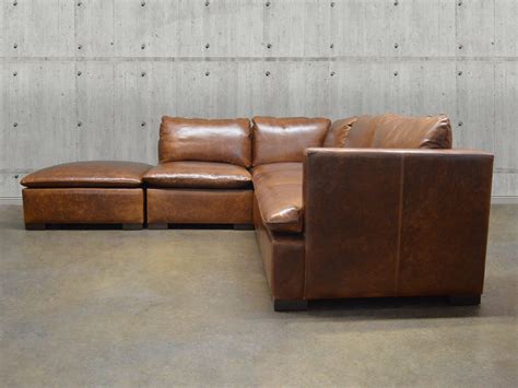 Reno Modular Leather Sectional Sofa - Top Grain, Aniline Leather