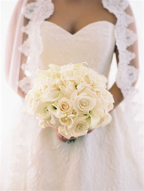 Bouquets Photos - White Rose & Calla Lily Bridal Bouquet - Inside Weddings