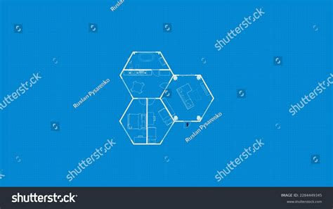 Digital Floor Plan Blueprint Into Digital Stock Illustration 2284449345 | Shutterstock