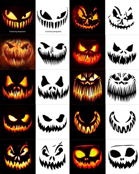 10-Free-Scary-Halloween-Pumpkin-Carving-Stencils,-Patterns-&-Ideas-2018-Jack-O-Lantern-Faces ...