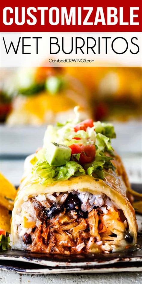 Wet Burritos with Chipotle Sweet Pork, Barbacoa OR Mexican Chicken!