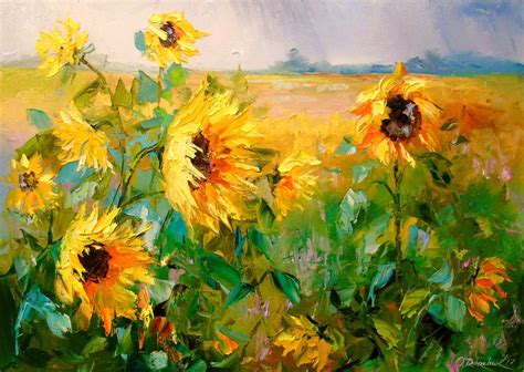 Sunflower Oil Painting On Canvas - SUNFLOWER