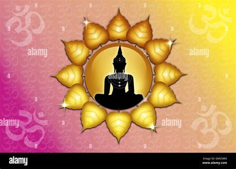 Om symbol and Buddha Stock Photo - Alamy