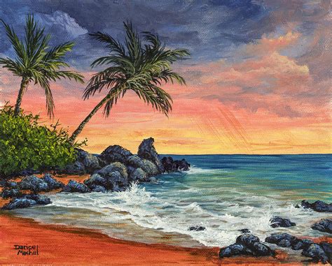 Makena Beach Sunset Painting by Darice Machel McGuire - Fine Art America