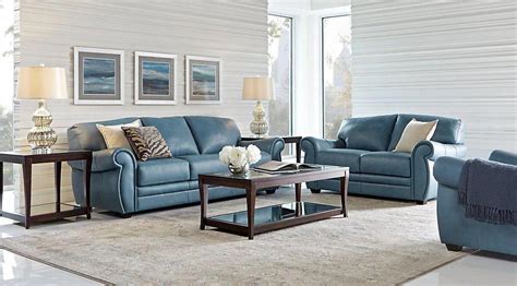 20+ Blue Leather Sofa Living Room Ideas - DECOOMO