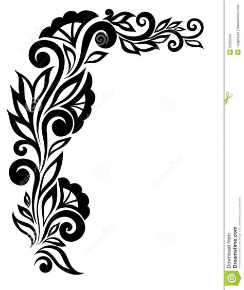 Easy Corner Border Design Black And White - cartasapeter