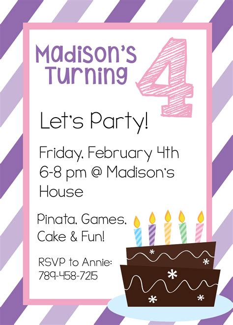 Free Printable Birthday Invitation Templates