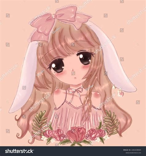 Anime Chibi Girl Bunny Pink Stock Illustration 2261038005 | Shutterstock