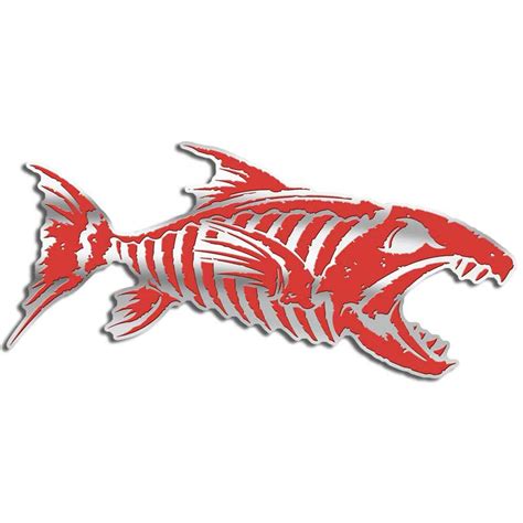 Distressed Fish Skeleton Attack Decal