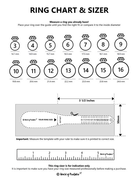 Printable Ring Size Chart - Find Your Ring Size Easy - World of Printables