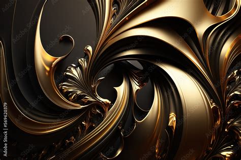 Abstract black and gold background. Luxury wallpaper. AI Stock Illustration | Adobe Stock