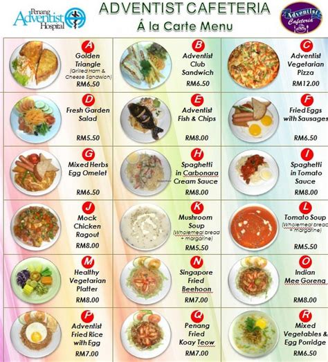 Hospital Cafeteria Menu