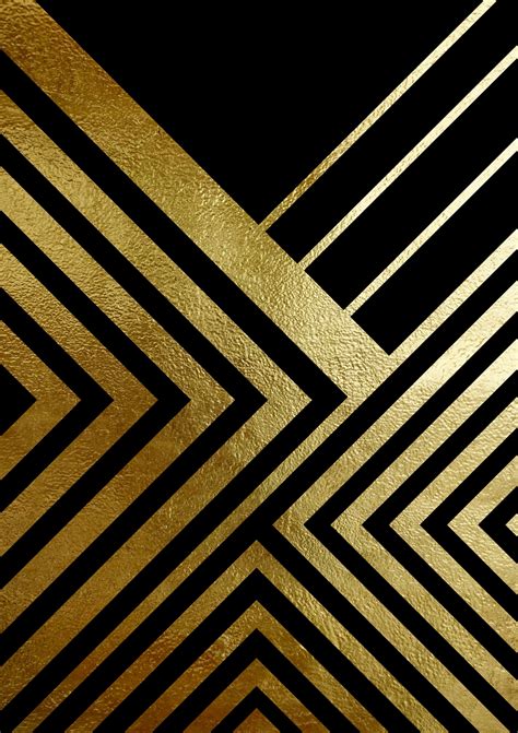 Geometric Lines Black and Gold Wallpaper | Luxury Wall Design | Happywall