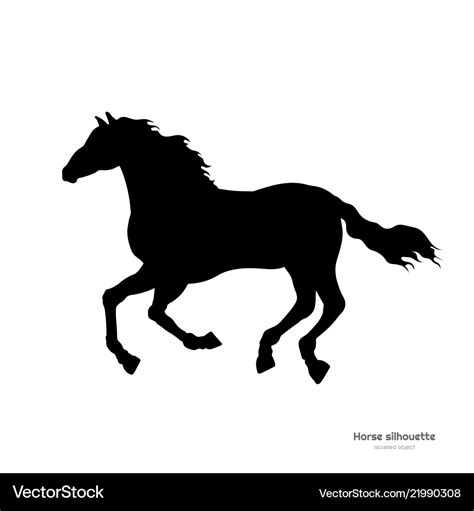 Black silhouette of running horse Royalty Free Vector Image