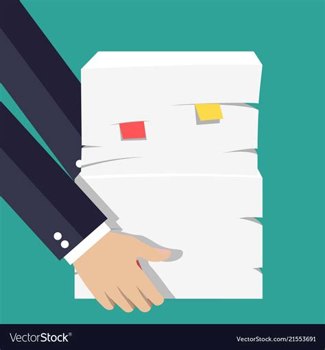 Paper pile with a man Royalty Free Vector Image