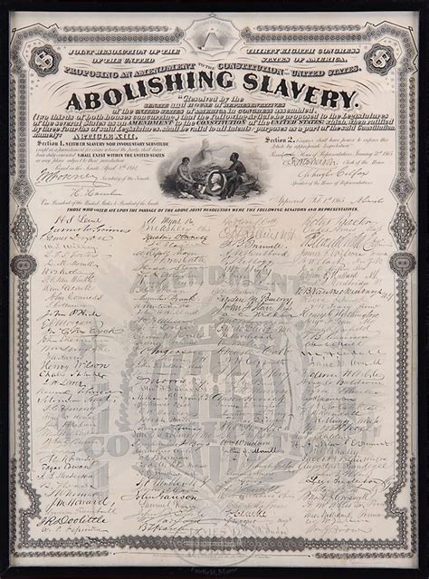 Broadside; Abolition, 13th Amendment Ending Slavery, 22 inch.