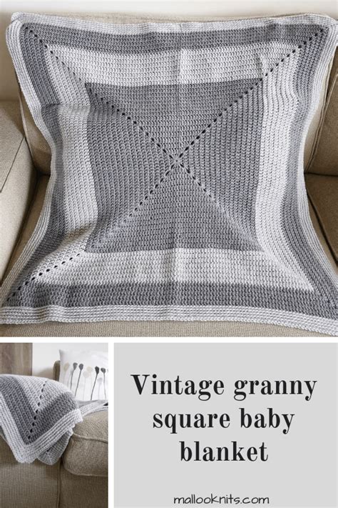 Vintage Crochet Granny Square Baby Blanket - mallooknits.com