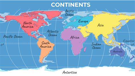 World Map With 7 Continents - Viole Jesselyn