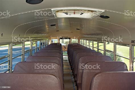 Interior Of School Bus Stock Photo - Download Image Now - School Bus, Indoors, Empty - iStock