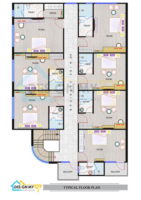 60x120 Hotel Plan,North Facing