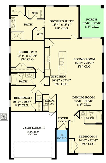 4 Bedroom House Plans Single Story - Euaquielela