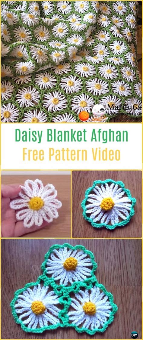 Crochet Daisy Flower Blanket Free Patterns & Instructions