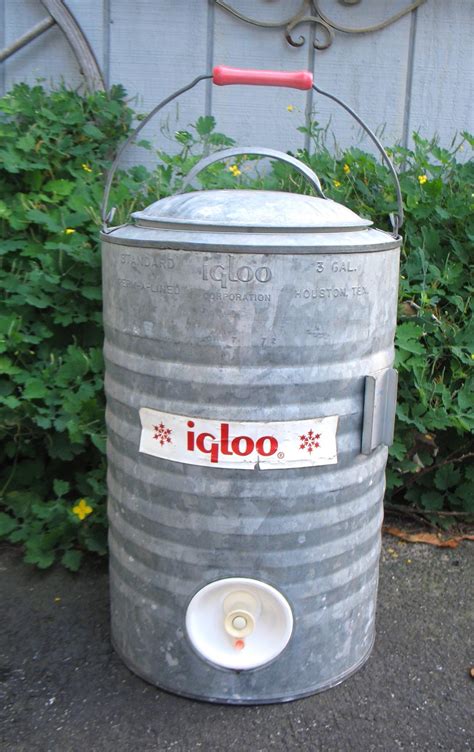 Vintage IGLOO Galvanized Metal Cooler 3 Gallon Spigot Container from mightyfinefinds on Ruby Lane