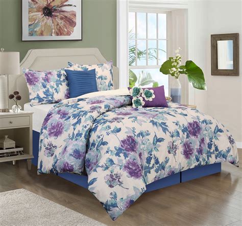 Nanshing Anne 6-Piece Bedding Comforter Set, Purple, Queen - Walmart.com - Walmart.com