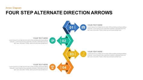 4 Step Alternate Direction Arrows PowerPoint Template & Keynote